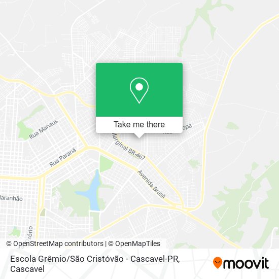 Mapa Escola Grêmio / São Cristóvão - Cascavel-PR