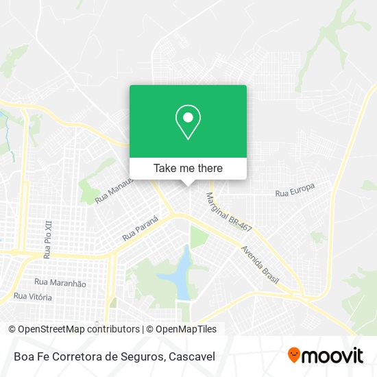 Mapa Boa Fe Corretora de Seguros