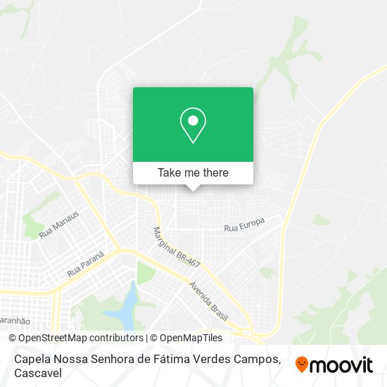 Capela Nossa Senhora de Fátima Verdes Campos map