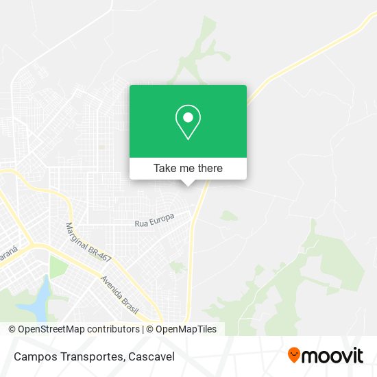 Campos Transportes map