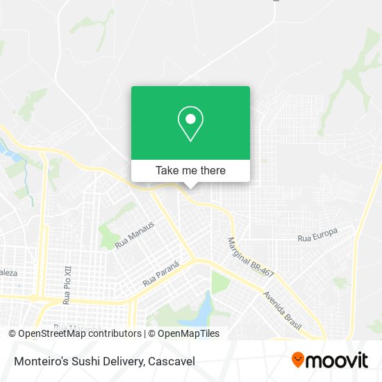 Monteiro's Sushi Delivery map