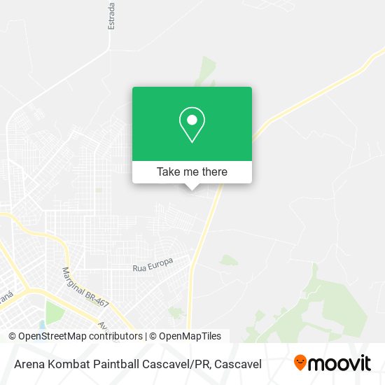 Mapa Arena Kombat Paintball Cascavel / PR