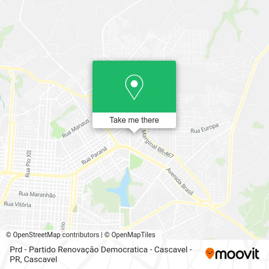 Prd - Partido Renovação Democratica - Cascavel - PR map