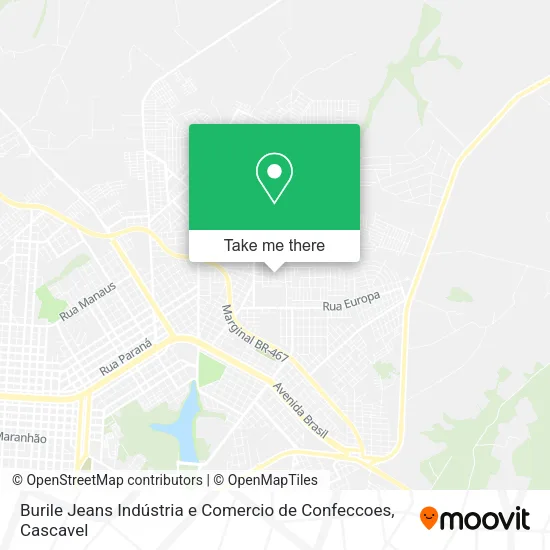 Burile Jeans Indústria e Comercio de Confeccoes map
