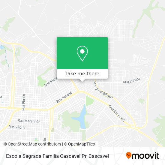 Mapa Escola Sagrada Familia Cascavel Pr