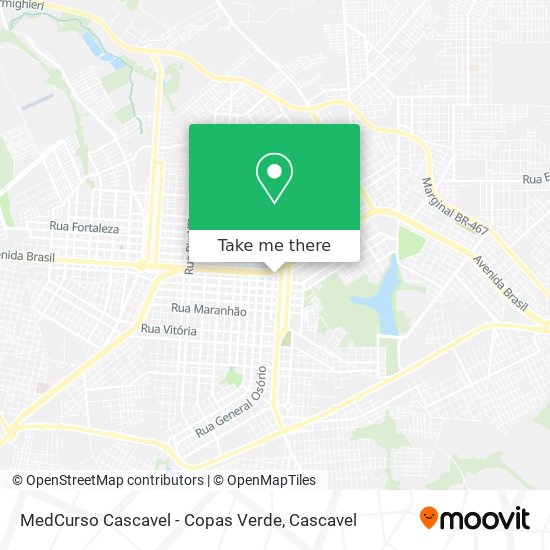 MedCurso Cascavel - Copas Verde map
