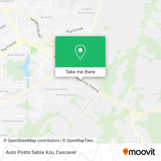 Auto Posto Sabia Azu map