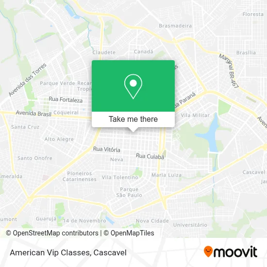 American Vip Classes map