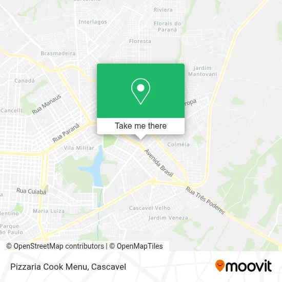 Pizzaria Cook Menu map