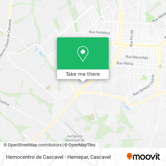 Mapa Hemocentro de Cascavel - Hemepar