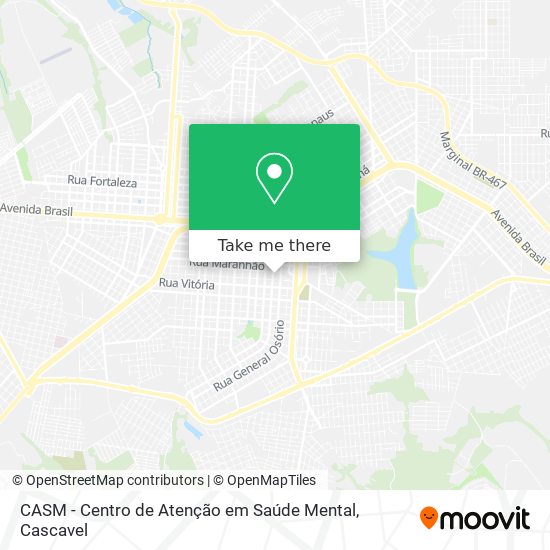 Mapa CASM - Centro de Atenção em Saúde Mental