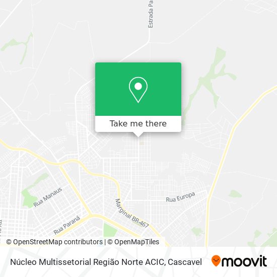 Núcleo Multissetorial Região Norte ACIC map