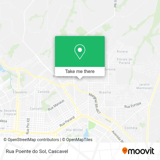 Rua Poente do Sol map
