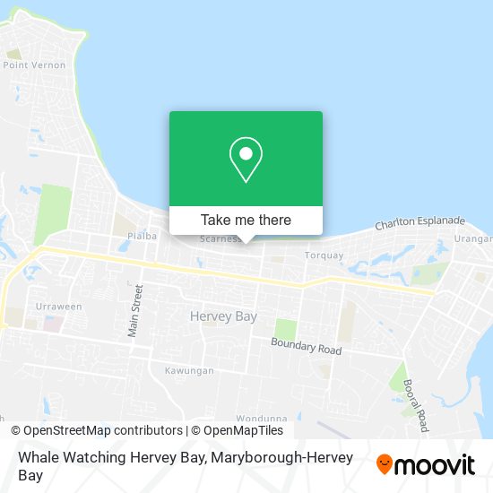 Mapa Whale Watching Hervey Bay