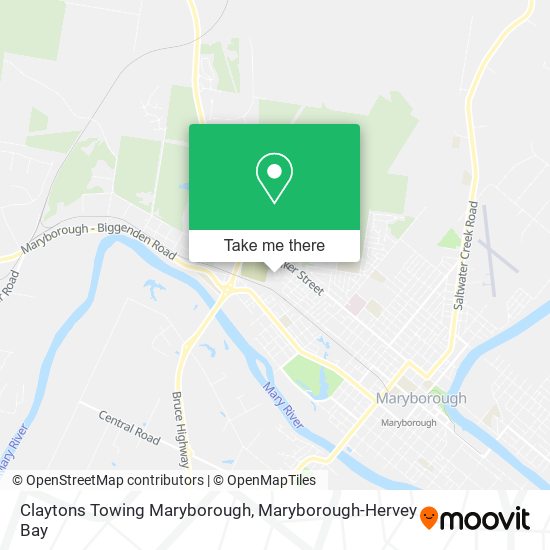 Claytons Towing Maryborough map