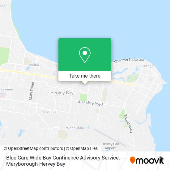 Blue Care Wide Bay Continence Advisory Service map