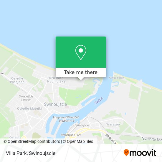 How to get to Villa Park in Świnoujście by Bus or Ferry?