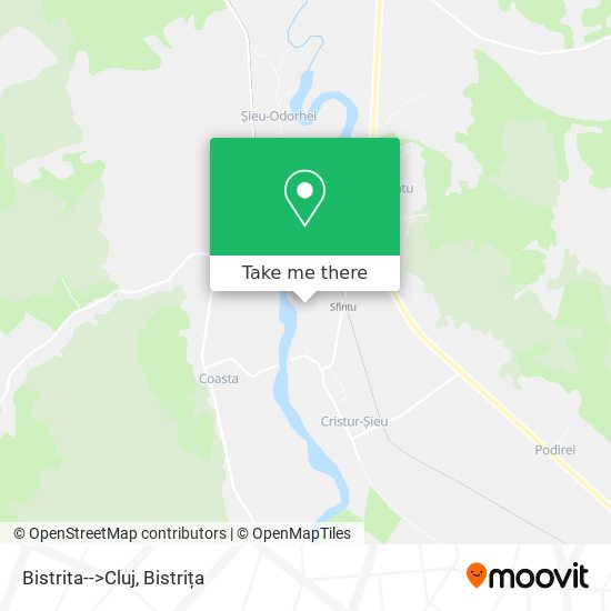 Bistrita-->Cluj map