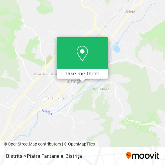 Bistrita->Piatra Fantanele map