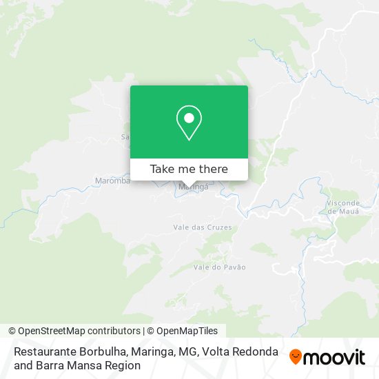 Restaurante Borbulha, Maringa, MG map