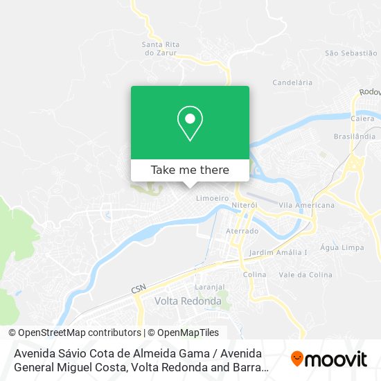 Mapa Avenida Sávio Cota de Almeida Gama / Avenida General Miguel Costa