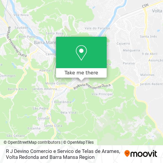 R J Devino Comercio e Servico de Telas de Arames map