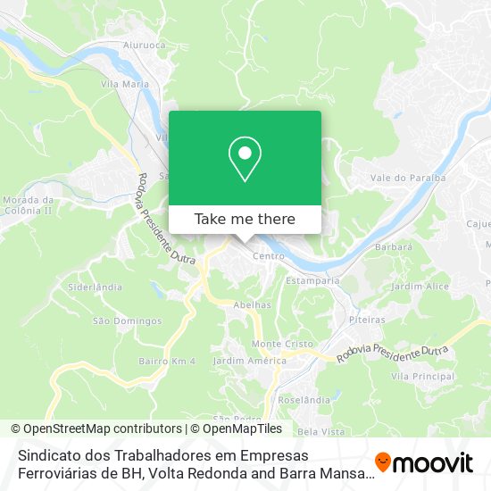 Sindicato dos Trabalhadores em Empresas Ferroviárias de BH map