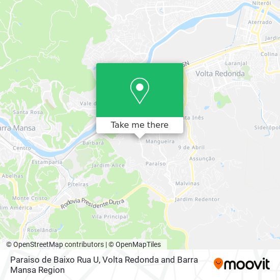Paraiso de Baixo Rua U map