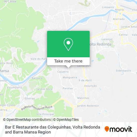 Mapa Bar E Restaurante das Coleguinhas