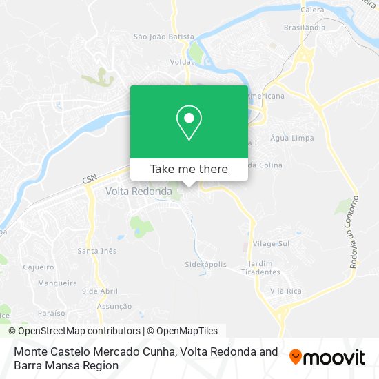 Monte Castelo Mercado Cunha map