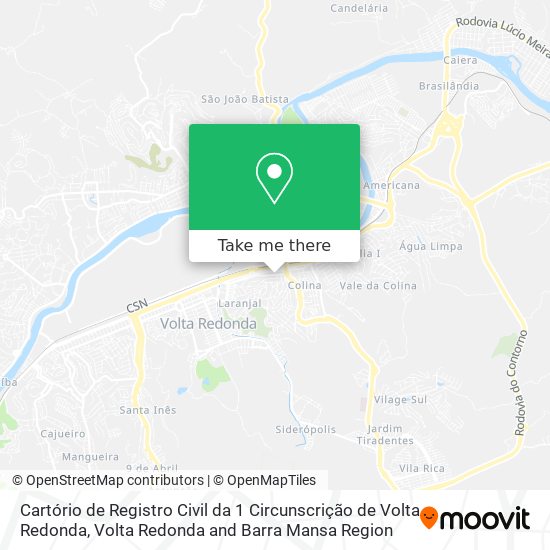 Mapa Cartório de Registro Civil da 1 Circunscrição de Volta Redonda