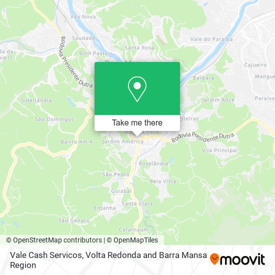 Vale Cash Servicos map