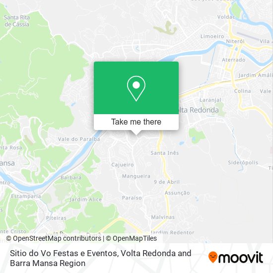 Mapa Sitio do Vo Festas e Eventos