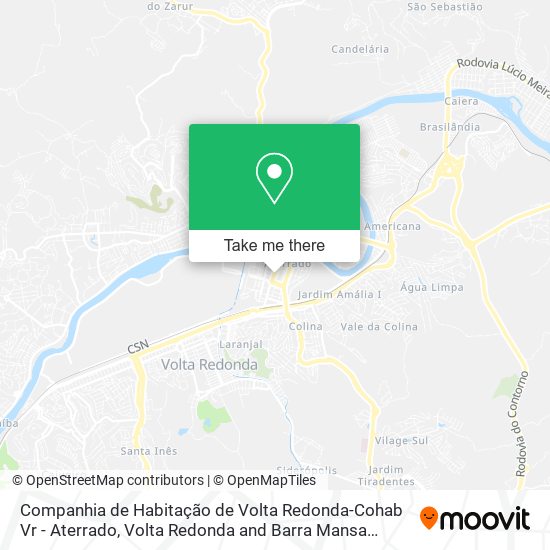 Mapa Companhia de Habitação de Volta Redonda-Cohab Vr - Aterrado