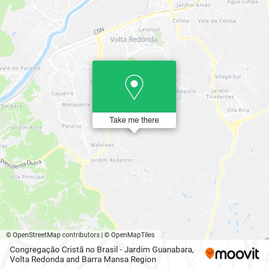 Mapa Congregação Cristã no Brasil - Jardim Guanabara