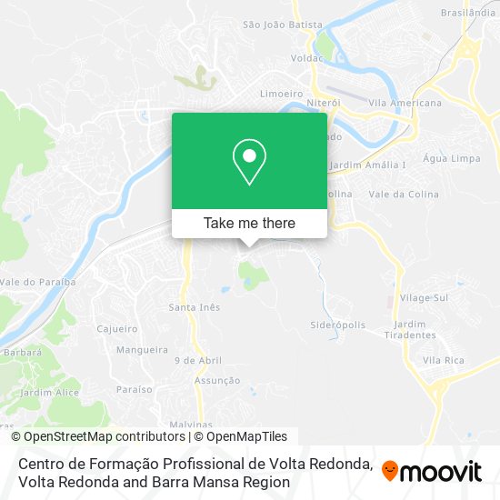 Mapa Centro de Formação Profissional de Volta Redonda