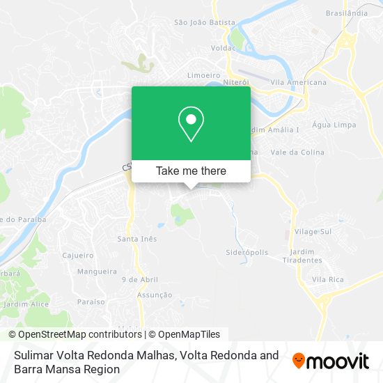 Mapa Sulimar Volta Redonda Malhas