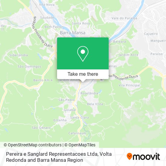 Pereira e Sanglard Representacoes Ltda map