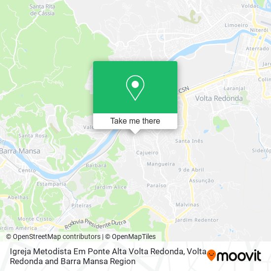 Igreja Metodista Em Ponte Alta Volta Redonda map