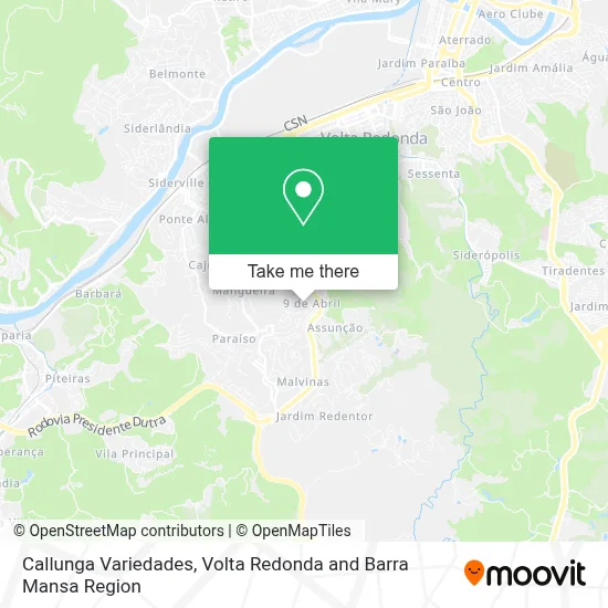 Callunga Variedades map