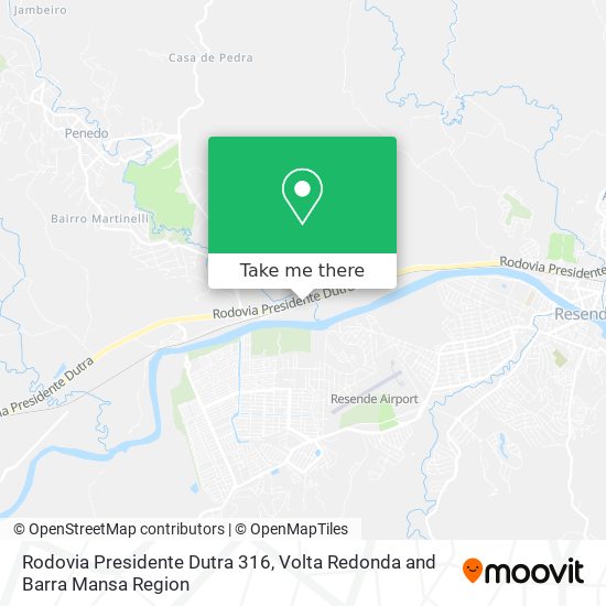 Mapa Rodovia Presidente Dutra 316