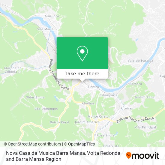 Mapa Nova Casa da Musica Barra Mansa