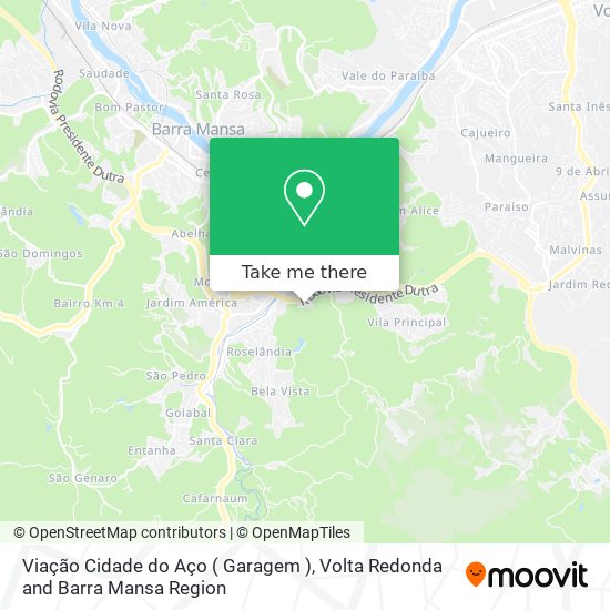 Mapa Viação Cidade do Aço ( Garagem )