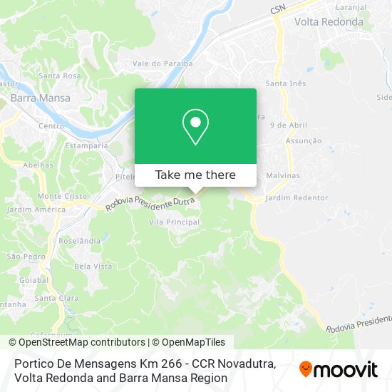Portico De Mensagens Km 266 - CCR Novadutra map