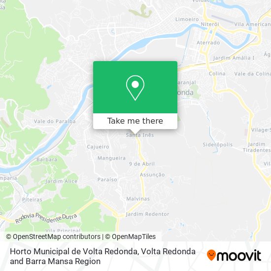Mapa Horto Municipal de Volta Redonda