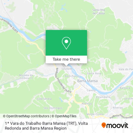 1ª Vara do Trabalho Barra Mansa (TRT) map