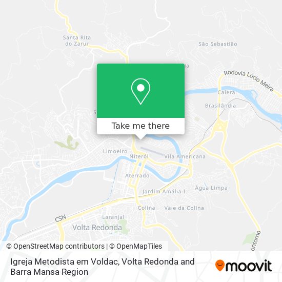 Igreja Metodista em Voldac map