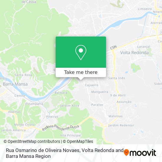 Rua Osmarino de Oliveira Novaes map