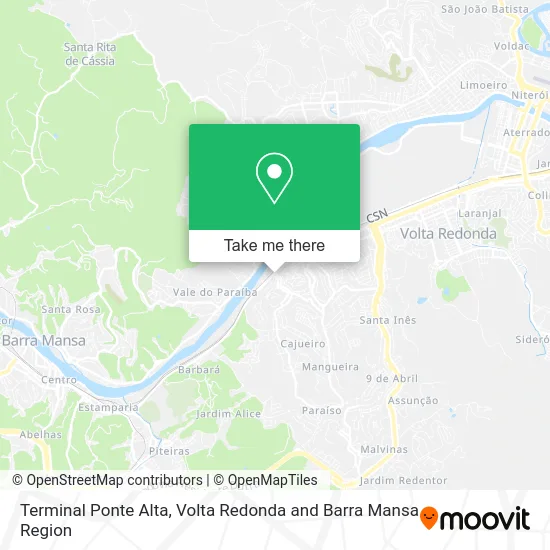 Terminal Ponte Alta map