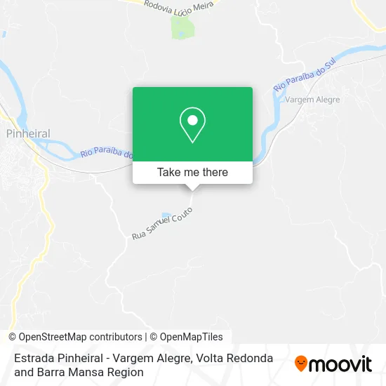 Estrada Pinheiral - Vargem Alegre map